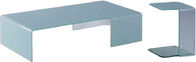 Il tavolino da salotto di vetro di rettangolo semplice, bianco ha piegato la mobilia di vetro delle Tabelle di estremità